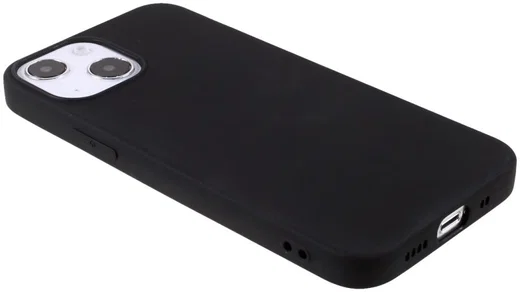 Apple iPhone 13 Hoesje Dun TPU Matte Back Cover Zwart afbeelding 5