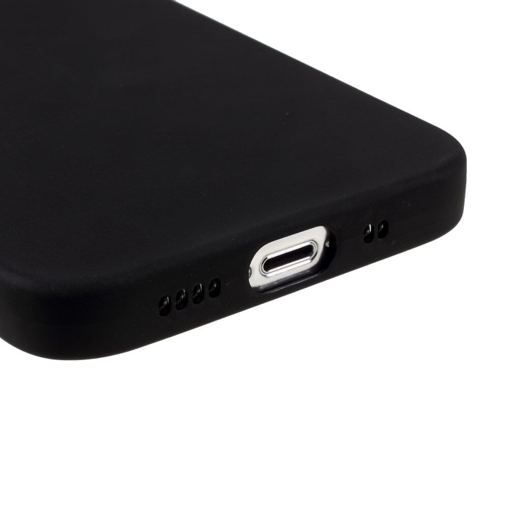 Apple iPhone 13 Hoesje Dun TPU Matte Back Cover Zwart afbeelding 6