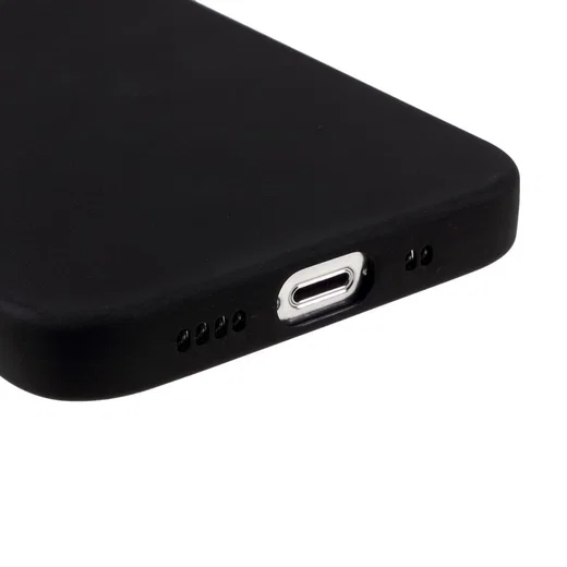 Apple iPhone 13 Hoesje Dun TPU Matte Back Cover Zwart afbeelding 6
