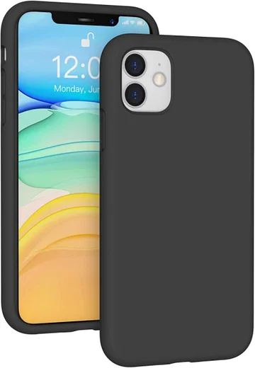 Apple iPhone 11 Hoesje Dun TPU Matte Back Cover Zwart afbeelding 1