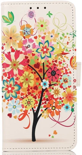 Motorola Moto G73 Hoesje Portemonnee Book Case Boom Print afbeelding 1