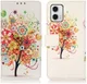 Motorola Moto G73 Hoesje Portemonnee Book Case Boom Print afbeelding 3