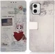 Motorola Moto G73 Hoesje Portemonnee Book Case Kat Print afbeelding 1