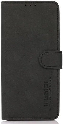KHAZNEH Motorola Moto G73 Hoesje Retro Wallet Book Case Zwart afbeelding 2