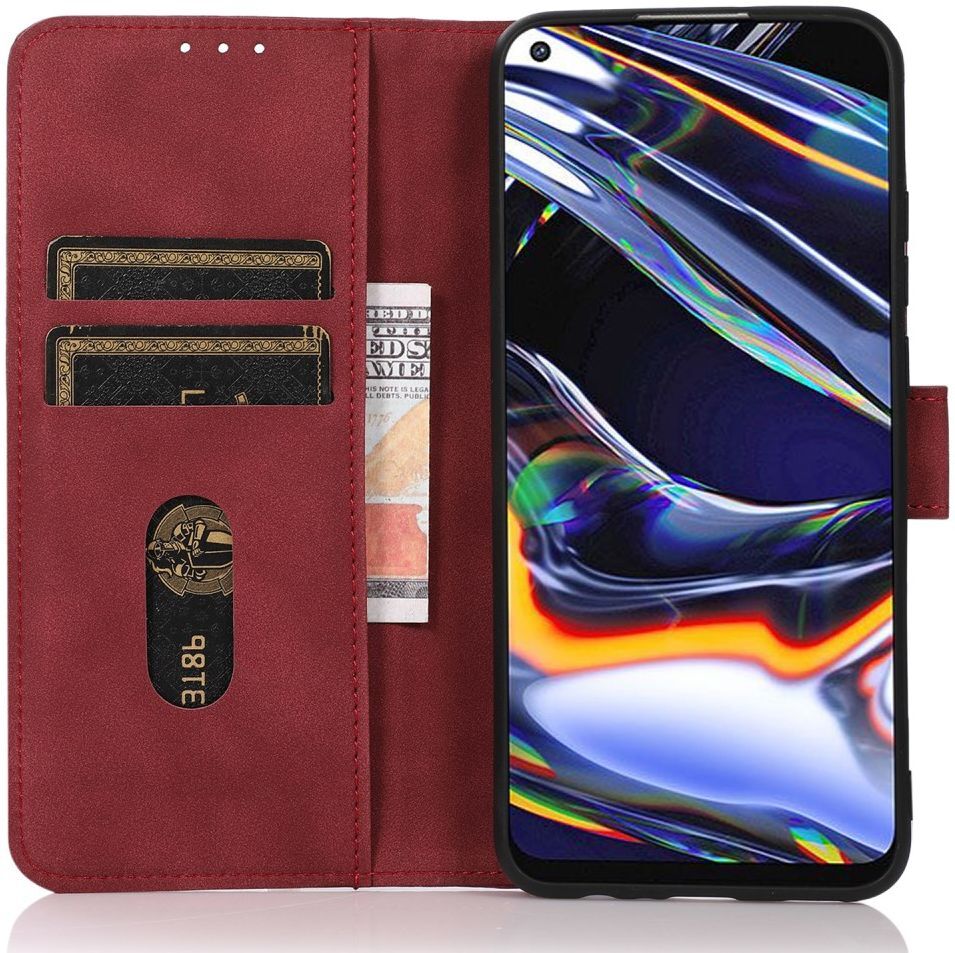 KHAZNEH Motorola Moto G73 Hoesje Retro Wallet Book Case Rood afbeelding 1