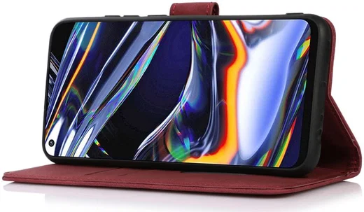 KHAZNEH Motorola Moto G73 Hoesje Retro Wallet Book Case Rood afbeelding 4