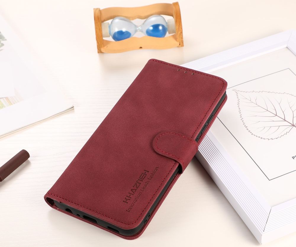 KHAZNEH Motorola Moto G73 Hoesje Retro Wallet Book Case Rood afbeelding 7