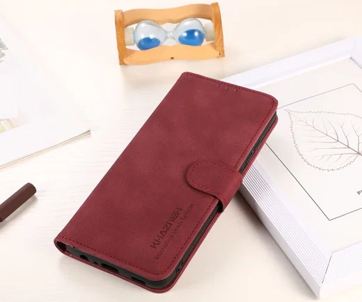 KHAZNEH Motorola Moto G73 Hoesje Retro Wallet Book Case Rood afbeelding 7