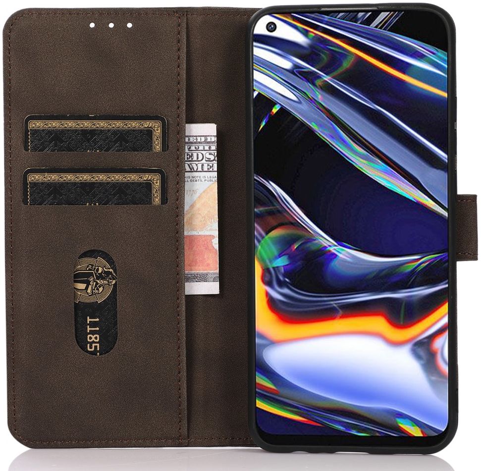 KHAZNEH Motorola Moto G73 Hoesje Retro Wallet Book Case Bruin afbeelding 1