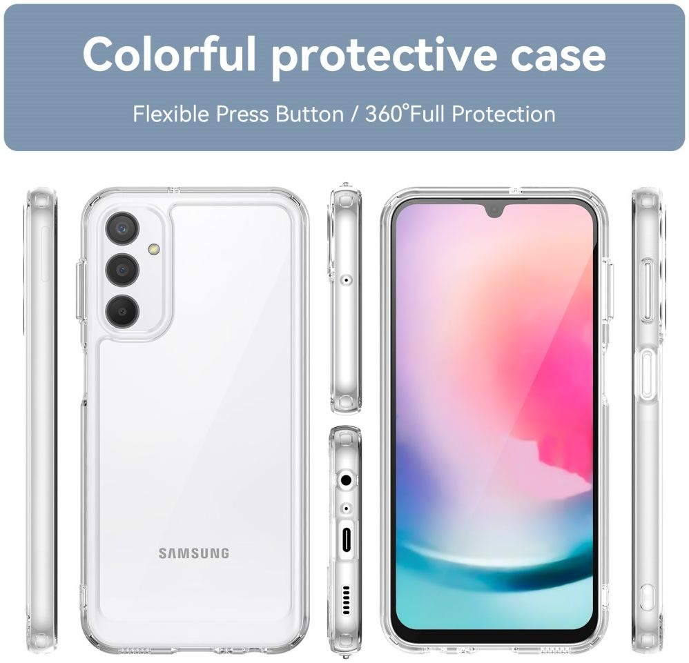Samsung Galaxy A24 Hoesje Hybride Back Cover Transparant afbeelding 6