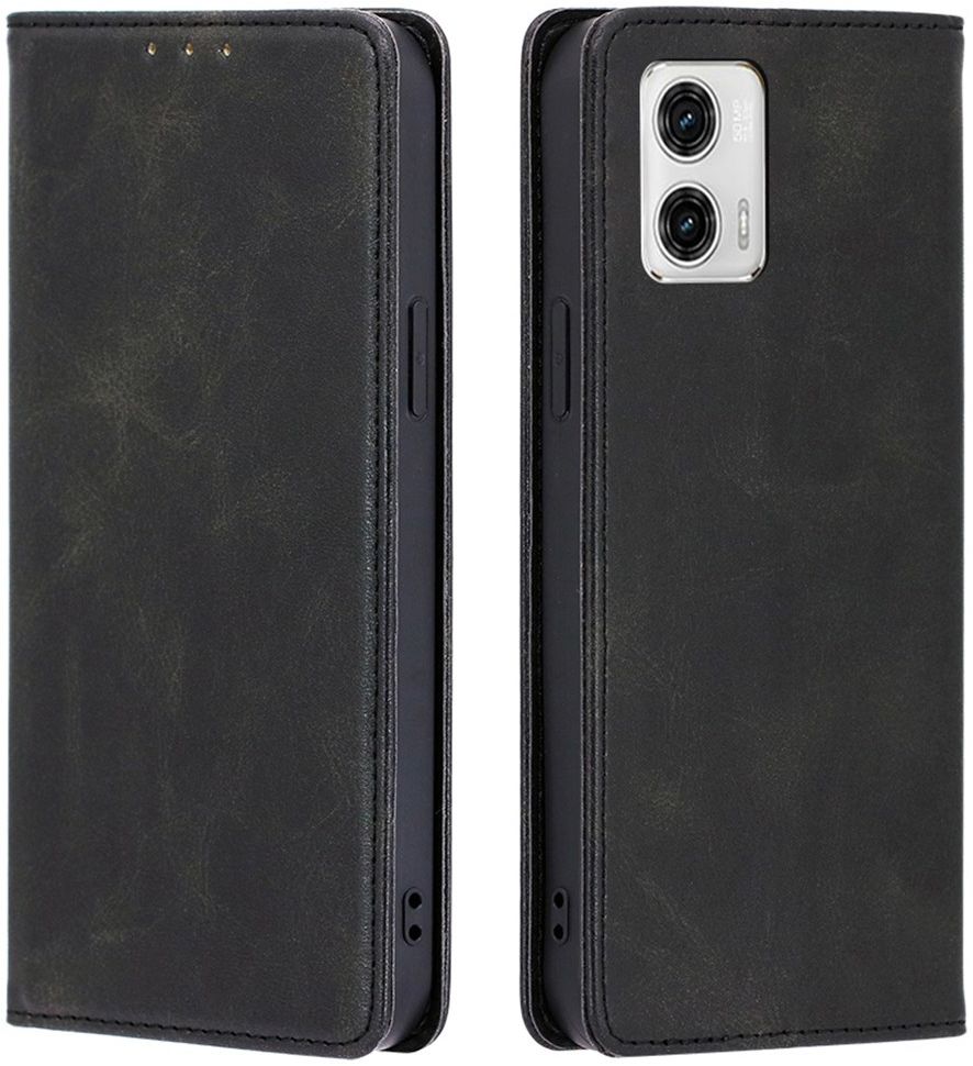 Motorola Moto G73 Hoesje Wallet Book Case Kunstleer Zwart afbeelding 2
