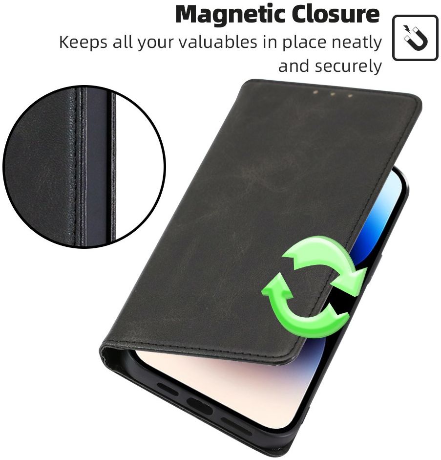 Motorola Moto G73 Hoesje Wallet Book Case Kunstleer Zwart afbeelding 3