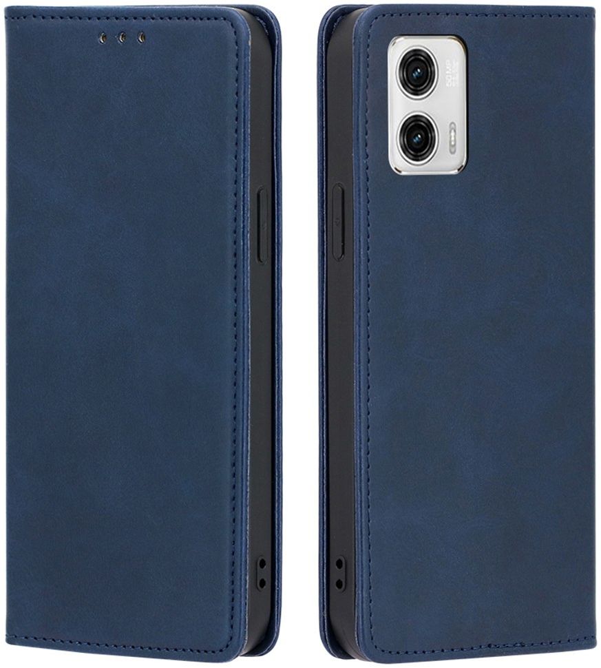 Motorola Moto G73 Hoesje Wallet Book Case Kunstleer Blauw afbeelding 2