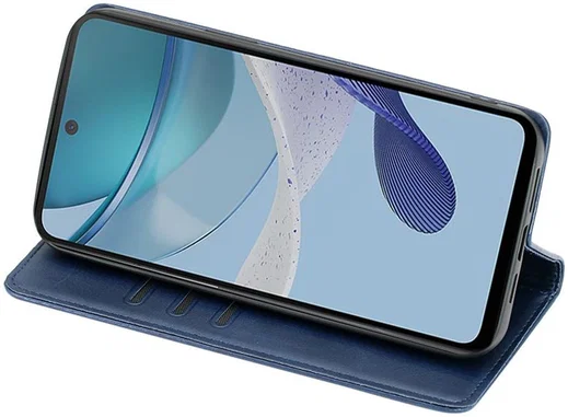 Motorola Moto G73 Hoesje Wallet Book Case Kunstleer Blauw afbeelding 4
