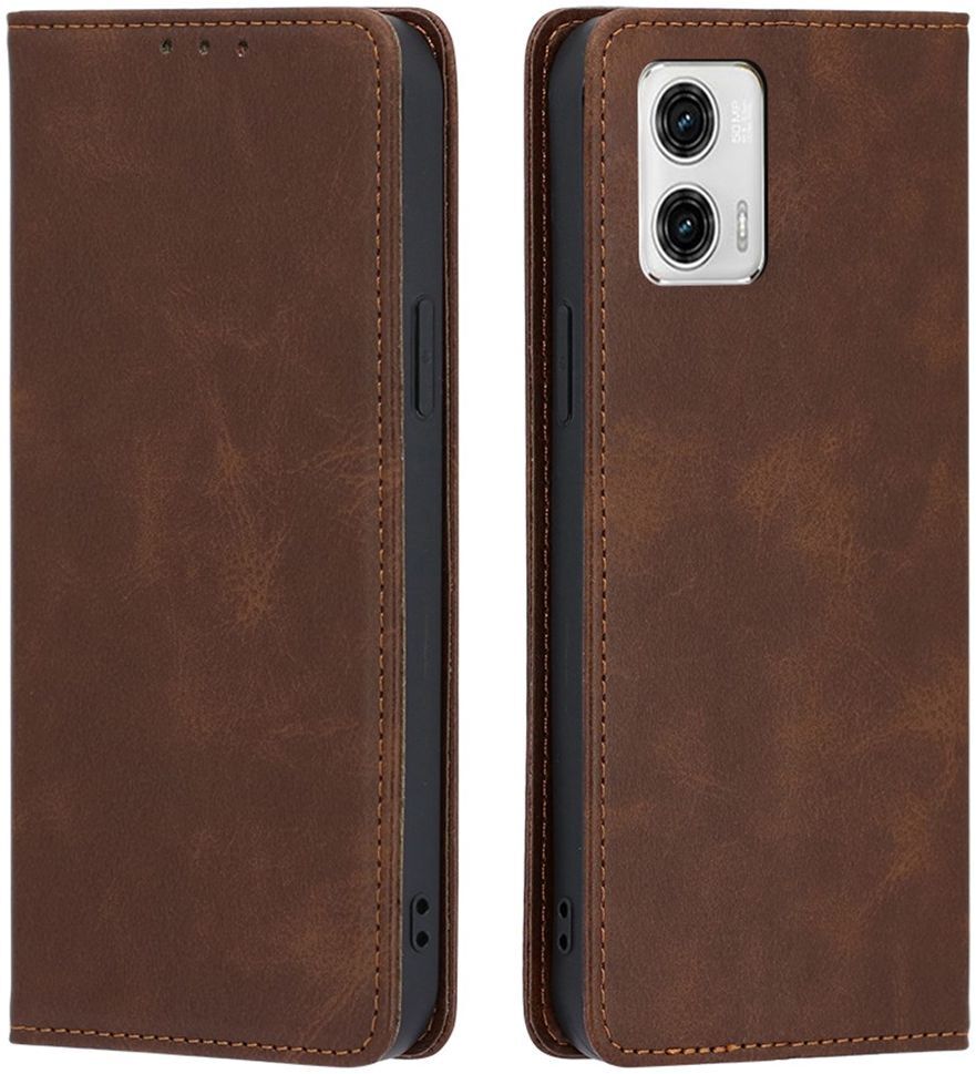 Motorola Moto G73 Hoesje Wallet Book Case Kunstleer Bruin afbeelding 2