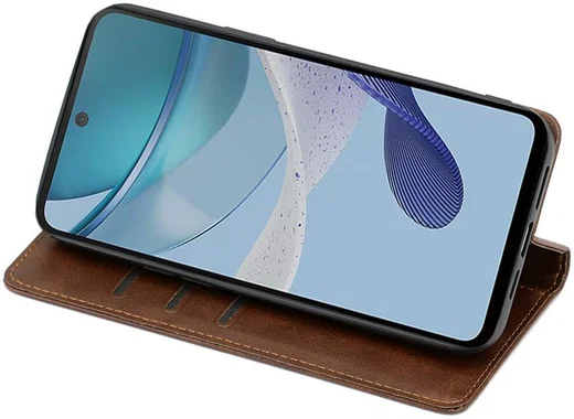 Motorola Moto G73 Hoesje Wallet Book Case Kunstleer Bruin afbeelding 4