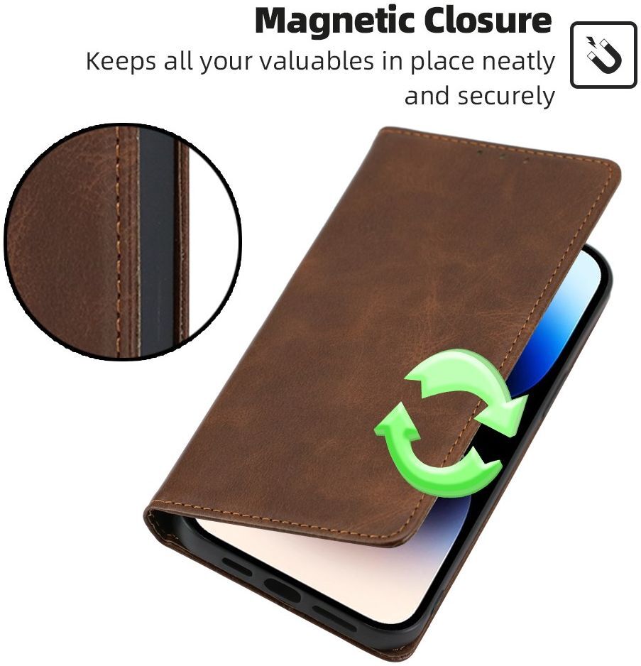 Motorola Moto G73 Hoesje Wallet Book Case Kunstleer Bruin afbeelding 3