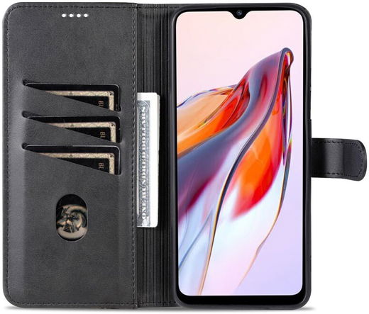 AZNS Xiaomi Redmi 12C Hoesje Wallet Book Case Kunstleer Zwart afbeelding 1