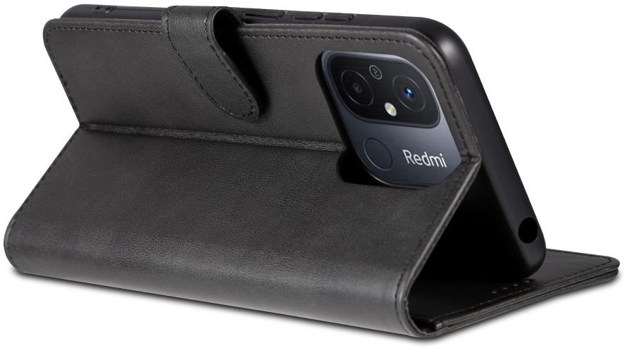 AZNS Xiaomi Redmi 12C Hoesje Wallet Book Case Kunstleer Zwart afbeelding 4