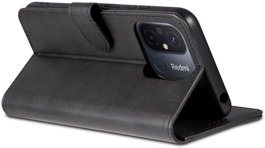 AZNS Xiaomi Redmi 12C Hoesje Wallet Book Case Kunstleer Zwart afbeelding 4