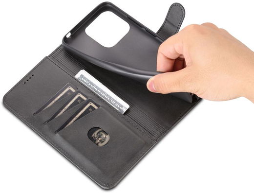 AZNS Xiaomi Redmi 12C Hoesje Wallet Book Case Kunstleer Zwart afbeelding 5