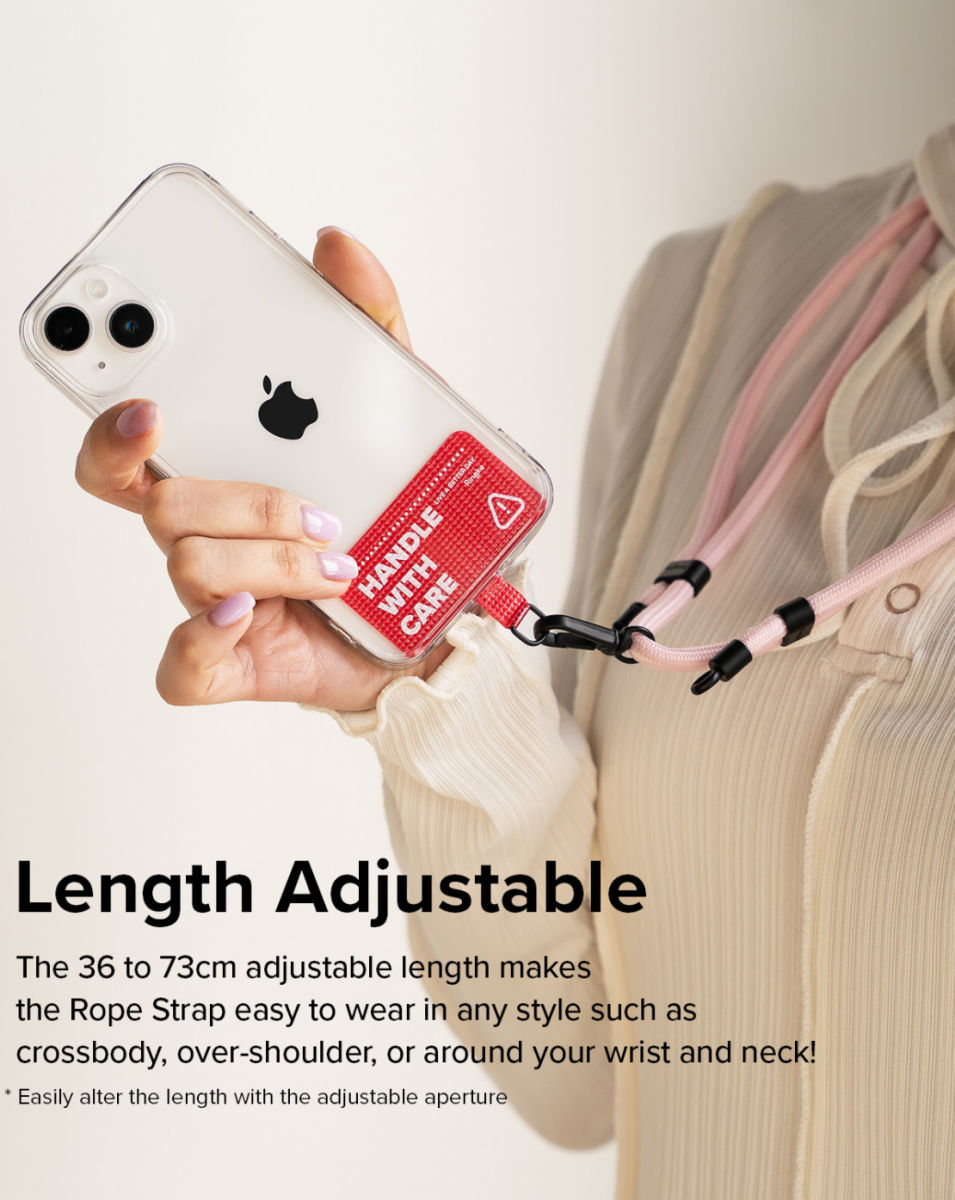 Ringke Holder Link Strap Groen - Universeel Telefoon Koord Zwart / Wit afbeelding 4