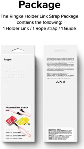 Ringke Holder Link Strap Groen - Universeel Telefoon Koord Zwart / Wit afbeelding 11