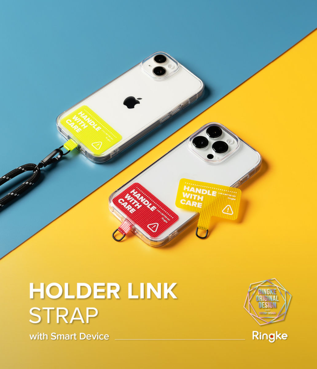 Ringke Holder Link Strap Groen - Universeel Telefoon Koord Zwart / Wit afbeelding 12