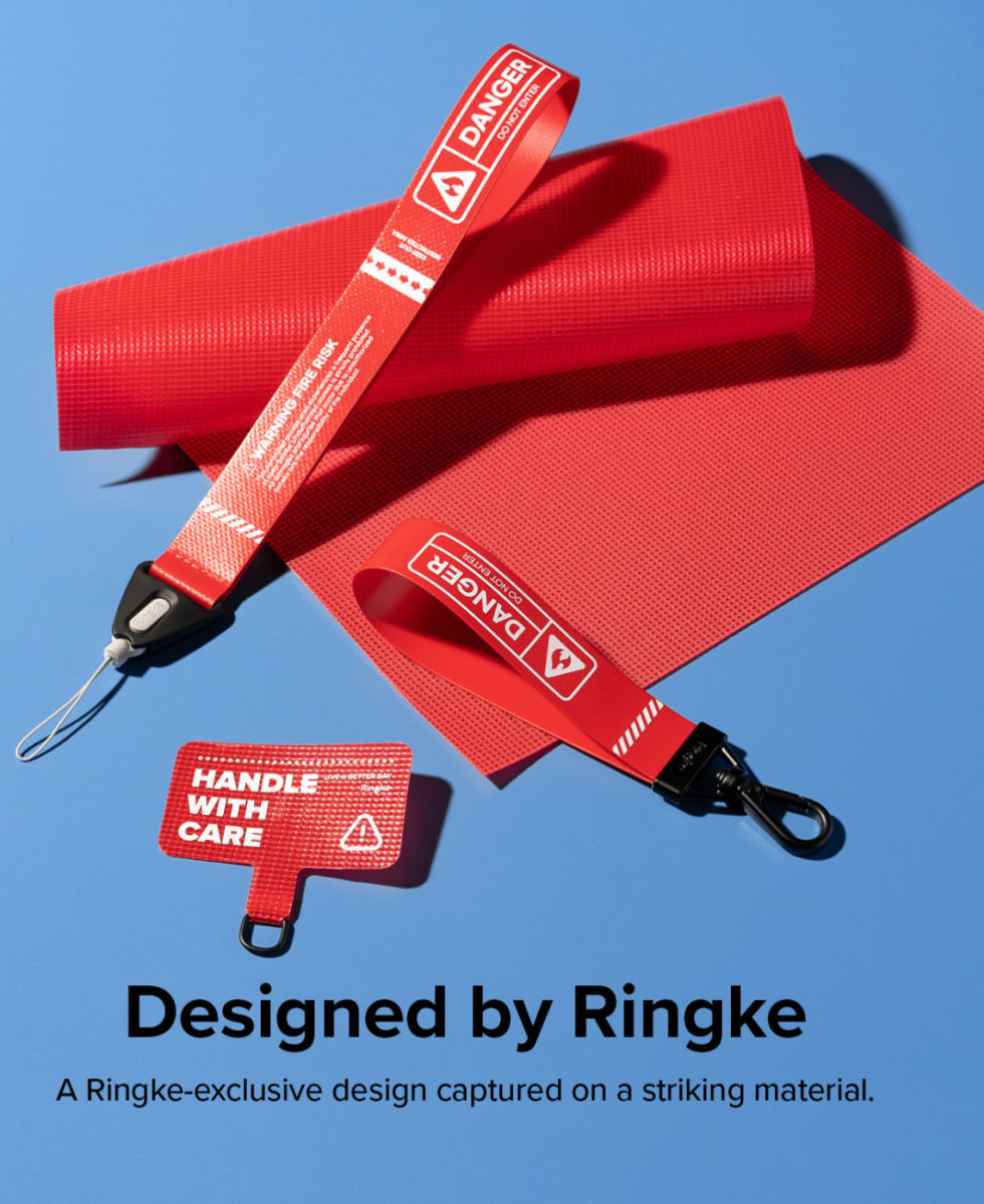 Ringke Holder Link Strap Groen - Universeel Telefoon Koord Zwart / Wit afbeelding 6