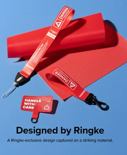 Ringke Holder Link Strap Groen - Universeel Telefoon Koord Zwart / Wit afbeelding 6