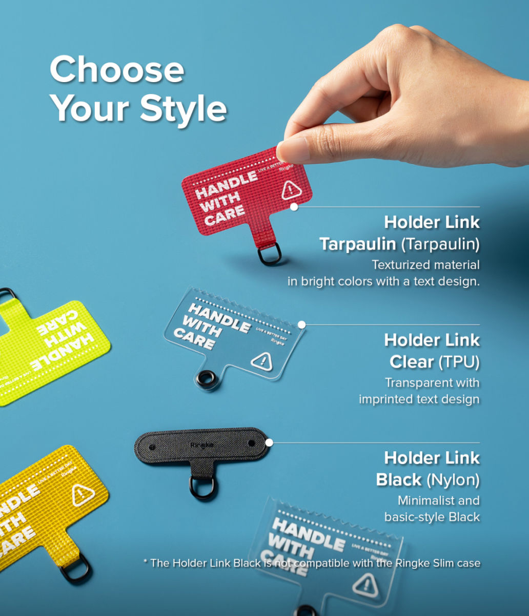 Ringke Holder Link Strap Groen - Universeel Telefoon Koord Zwart / Wit afbeelding 9