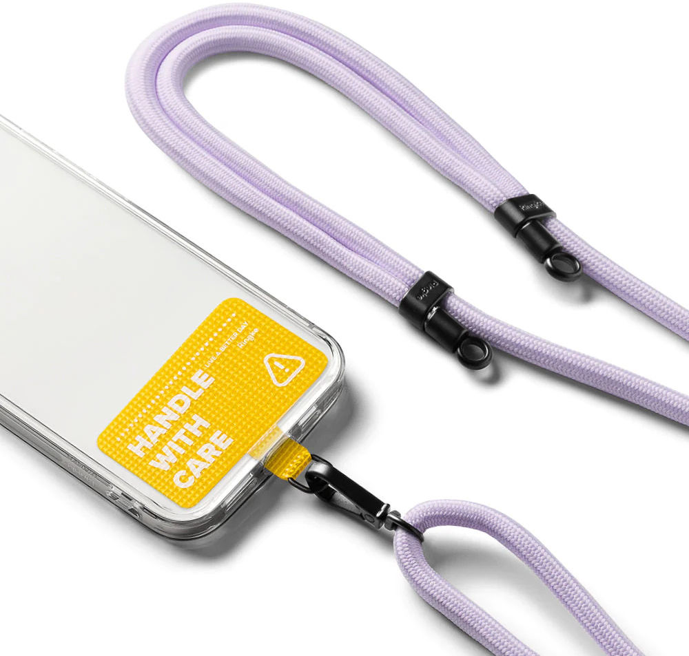 Ringke Holder Link Strap Geel - Universeel Telefoon Koord Paars afbeelding 2