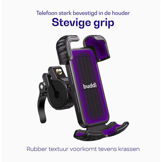 Buddi Tour Universele Telefoonhouder Fiets / MTB / Wielrenfiets Zwart afbeelding 2
