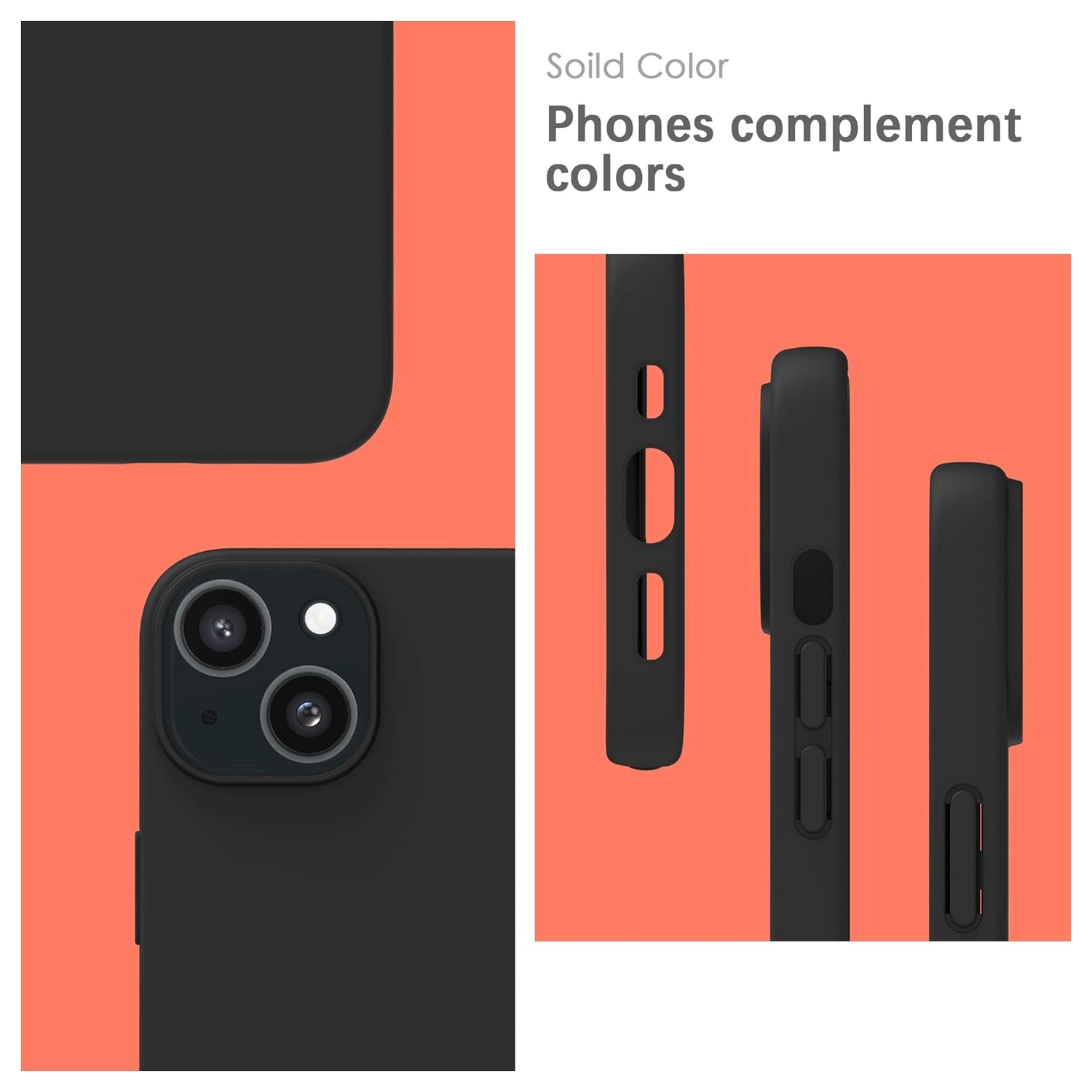 Apple iPhone 14 Hoesje Dun TPU Matte Back Cover Zwart afbeelding 4