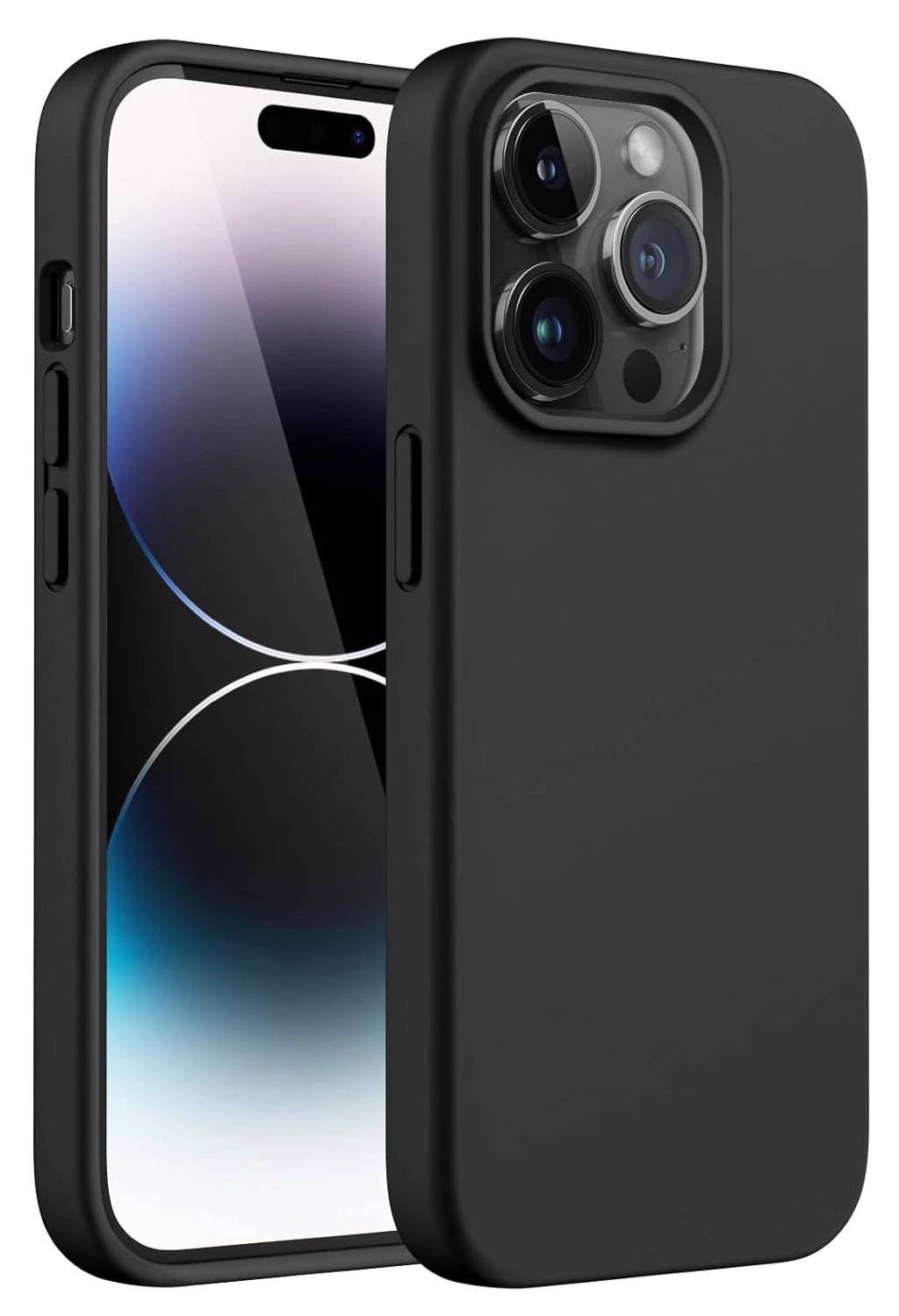Apple iPhone 14 Pro Hoesje Dun TPU Matte Back Cover Zwart afbeelding 1