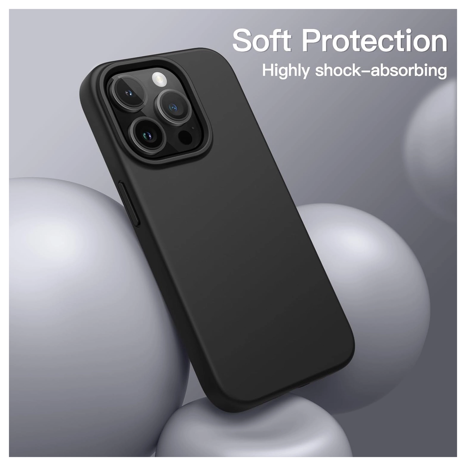 Apple iPhone 14 Pro Hoesje Dun TPU Matte Back Cover Zwart afbeelding 3