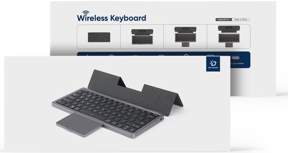 Dux Ducis Draadloos Toetsenbord Universeel Bluetooth Keyboard Zwart afbeelding 13