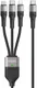 Duzzona USB-C 3-in-1 USB-C/Lightning /MicroUSB Kabel 100W 1.3M Zwart afbeelding 1