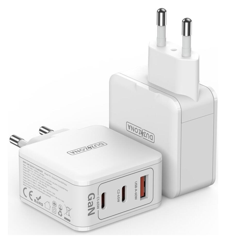 Duzzona T9 GaN Snellader 65W met Power Delivery en Quick Charge Wit afbeelding 1