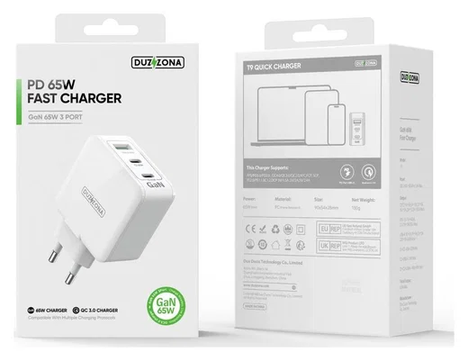 Duzzona T9 GaN Snellader 65W met Power Delivery en Quick Charge Wit afbeelding 10