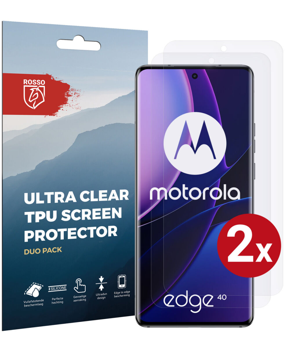 Rosso Motorola Edge 40 Screen Protector Ultra Clear Duo Pack afbeelding 1