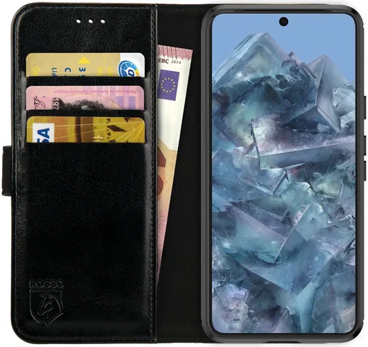 Rosso Element Google Pixel 8 Pro Hoesje Book Cover Wallet Zwart afbeelding 1