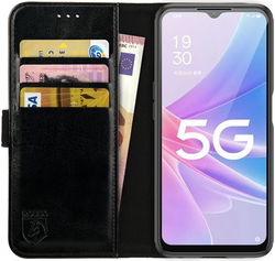 Rosso Element Oppo A58 5G / A78 Hoesje Book Cover Wallet Zwart afbeelding