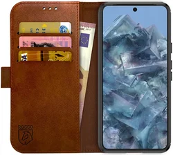 Rosso Element Google Pixel 8 Pro Hoesje Book Cover Wallet Bruin afbeelding