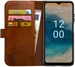 Rosso Element Nokia G22 Hoesje Book Cover Wallet Bruin afbeelding