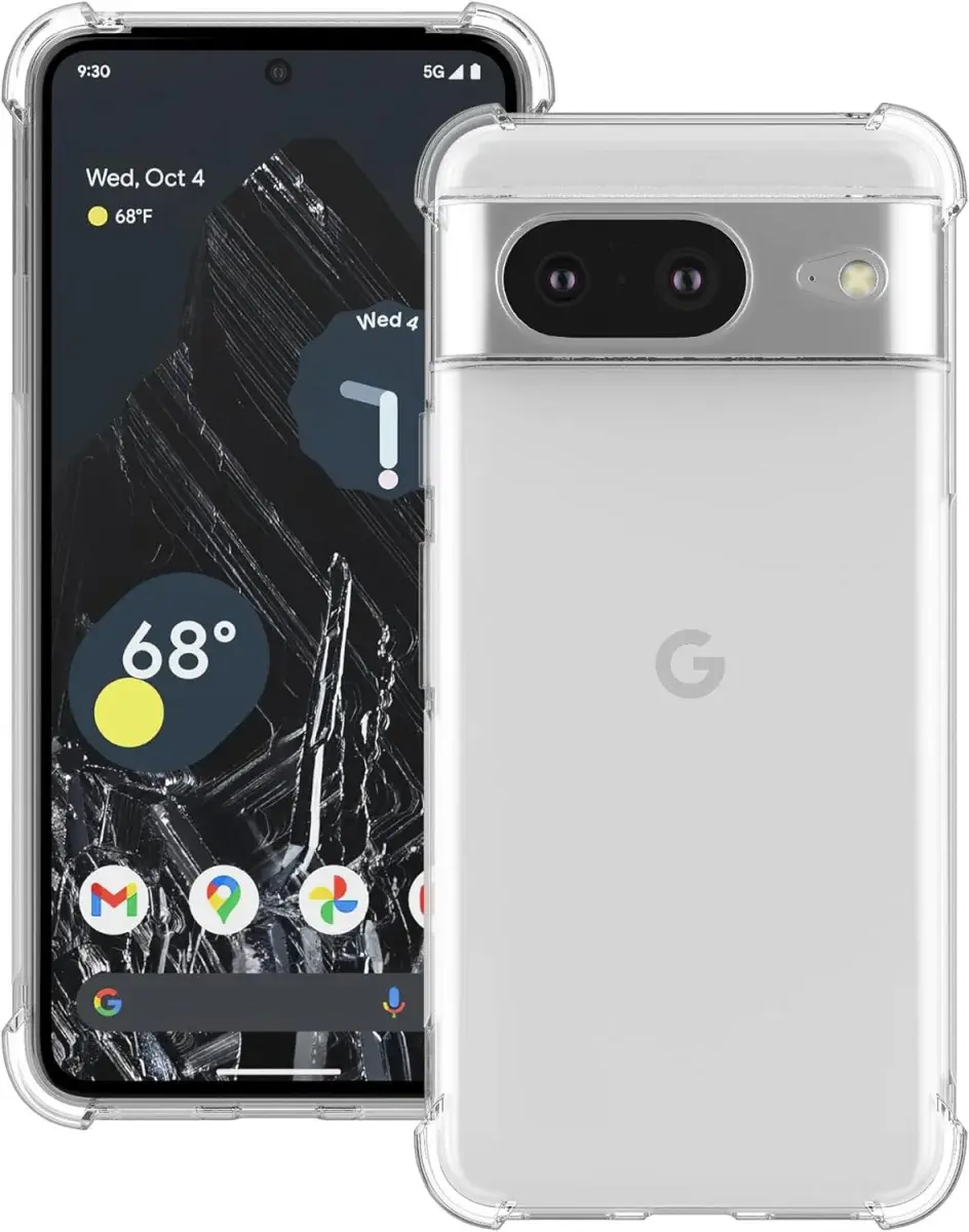 Google Pixel 8 Hoesje Schokbestendig en Dun TPU Transparant afbeelding 2