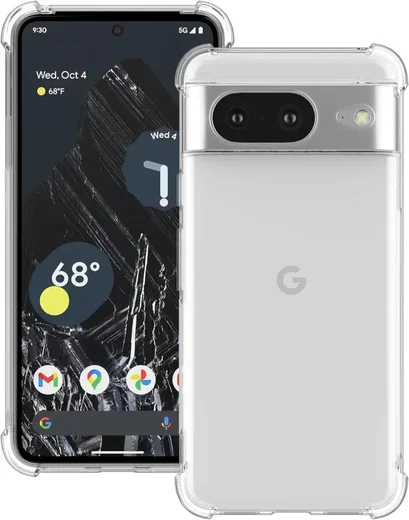 Google Pixel 8 Hoesje Schokbestendig en Dun TPU Transparant afbeelding 2