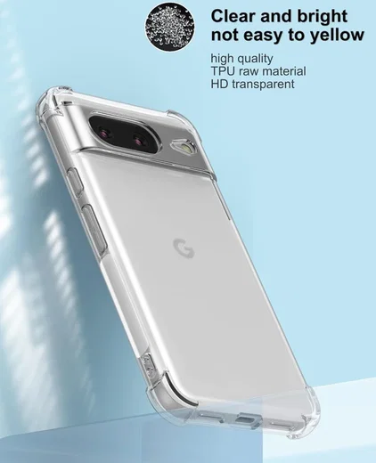 Google Pixel 8 Hoesje Schokbestendig en Dun TPU Transparant afbeelding 10