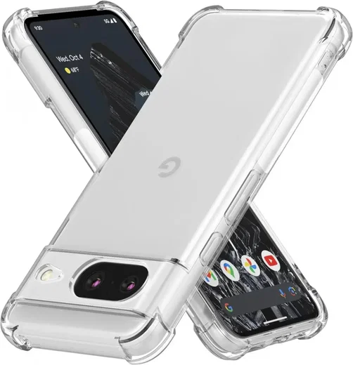 Google Pixel 8 Hoesje Schokbestendig en Dun TPU Transparant afbeelding 1