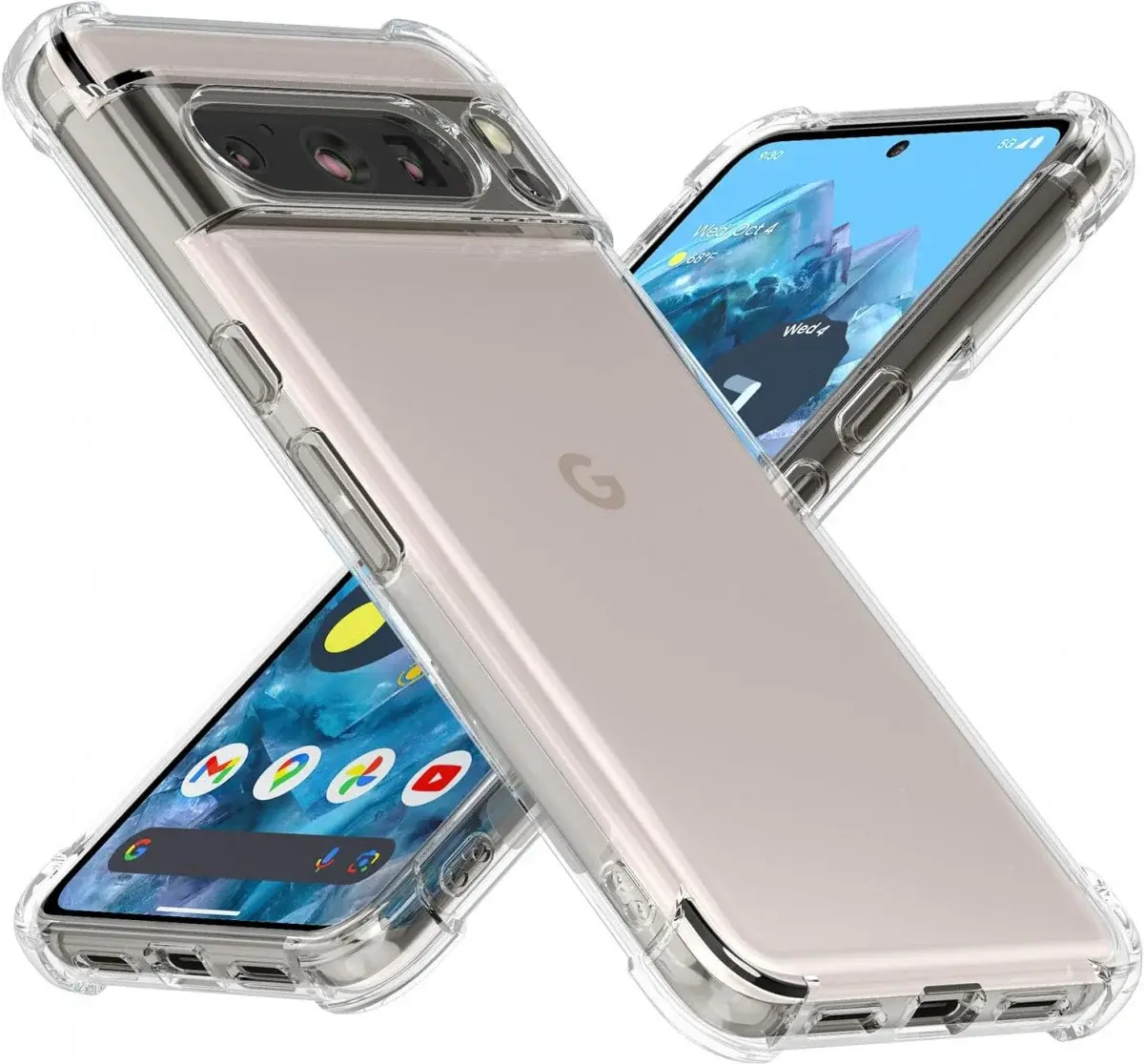 Google Pixel 8 Pro Hoesje Schokbestendig en Dun TPU Transparant afbeelding 1